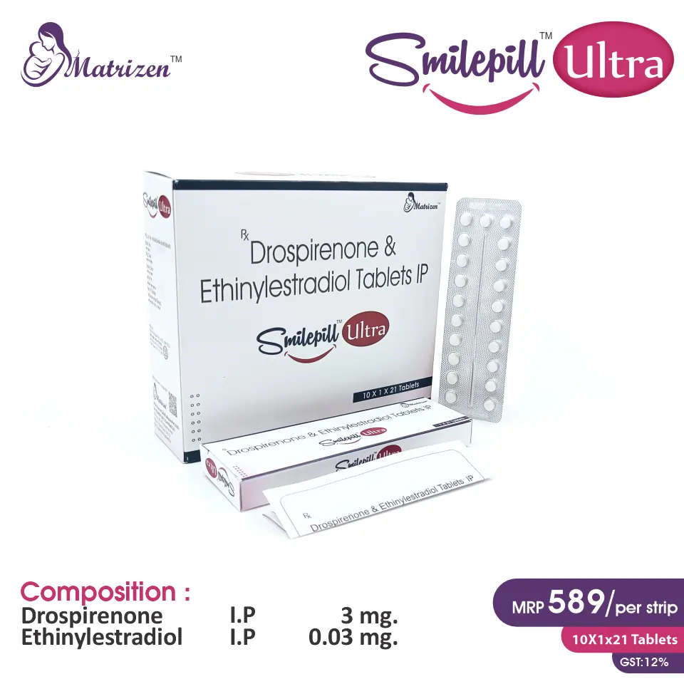 Ethinyl Estradiol + Drospirenone at best price in PCD Pharma Franchise for contraceptive care and health.